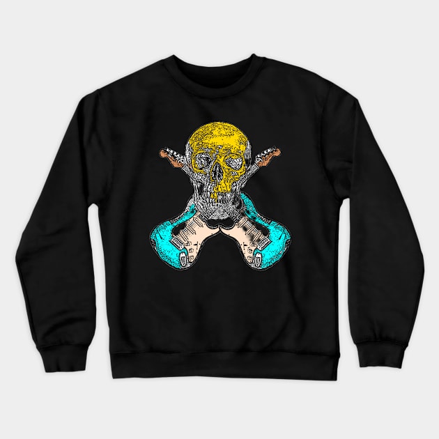 Skull and Cross Axes Crewneck Sweatshirt by Papa Hash's House of Art